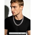thumbnail image 4 of FindChic Chunky Silver Chains for Women Men 14mm Stainless Steel Cuban Link Necklace Birthday Graduation Fathers Day Jewelry Gifts Dad Husband Boyfriend Him, 20inch, 4 of 9