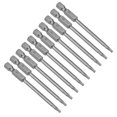 thumbnail image 1 of 10 piezas 75 mm 1/4" Vástago hexagonal T10 Brocas de destornillador Torx S2, 1 of 4