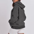 thumbnail image 3 of Outfmvch Hoodies Womens Hoodies Women'S Solid Color Zipperless Long Sleeved Pullover Hooded Sweater Zip Up Hoodie Women Dark Gray L, 3 of 5