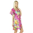 thumbnail image 4 of Bimba Women Cotton Kaftan Bridesmaid Short Pink Floral Chic Caftan, 4 of 5