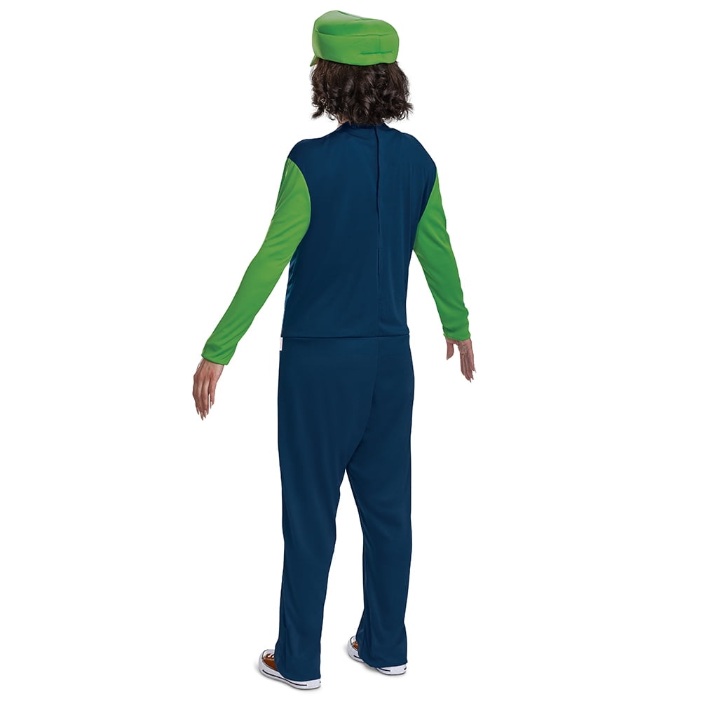 Nintendo Super Mario Bros. Luigi Halloween Costume for Adults, Mens Size L (36/38), by Disguise