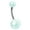 Light Blue Pearl Belly Rings, variant on 14G Faux Synthetic Pearl Belly Rings Surgical Steel Curved Barbell Acrylic Balls BodyJewelryOnline