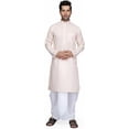 thumbnail image 3 of Mens Desginer Wear Bollywood Style Indian South Indian Cotton Dhoti Kurta Set, 3 of 4