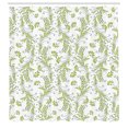 thumbnail image 3 of Ambesonne Paisley Shower Curtain, Old Leaf Swirl Floral, 69"Wx84"L, Green Black White, 3 of 5