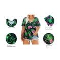 thumbnail image 5 of CASSIE LIZ Plus Size Tops 3X Summer Short Sleeve Hawaiian Shirts Womens Green Leaf Blouses Cute Ladies V Neck Tee Tunic Dressy Pullover 3XL 22W 24W, 5 of 6