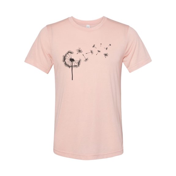 "Dandelion Shirt, Dandelion, Unisex, Soft Bella Canvas, Sublimation, Gift For Her, Boutique Shirt, Gift For Mom, Dandelion Tee, Flower Lover, Peach, LARGE"