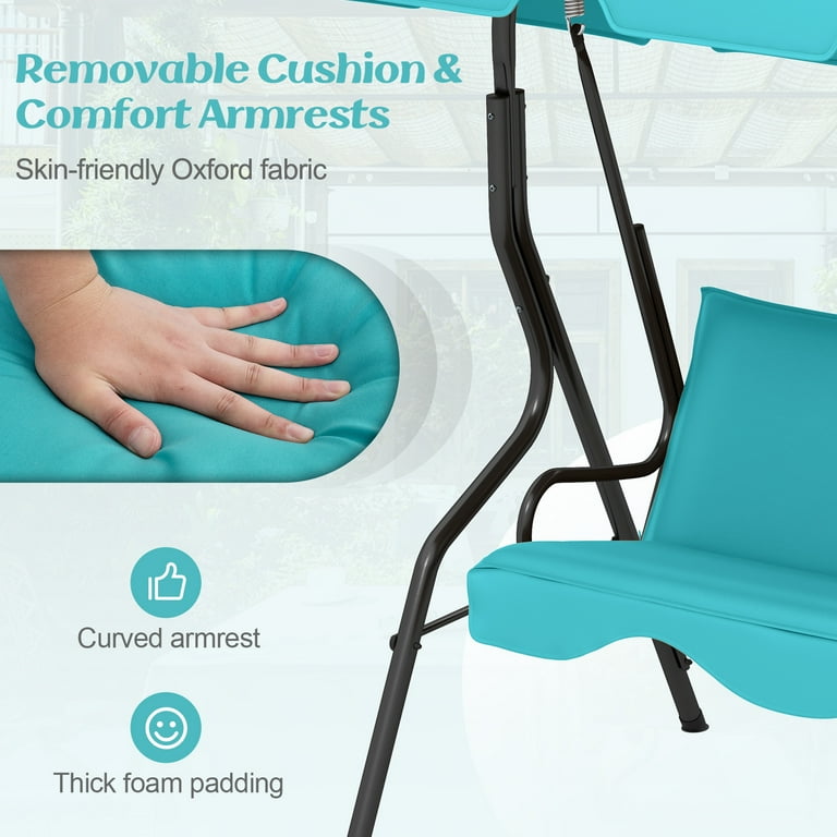 Costway, 3 Seats Canopy Patio Swing Glider Hammock, KYD3-10N1G3
