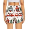 thumbnail image 2 of Lsque Christmas Houses Printed Women's Running Shorts with Liner Pockets,Elastic Quick Dry Workout Athletic Gym Yoga Shorts,Womens High Waist Shorts-XX-Large, 2 of 9