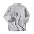 thumbnail image 2 of Delliss Girls Solid Color Long Sleeve Top Mock Neck Warm Classic Comfy Blouse 2-14 Years Gray 3 Years, 2 of 3