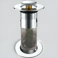 thumbnail image 6 of HIBIBUD No-Tool Install Sink Drain Stopper,Sink Stopper,Kitchen Drain Stopper,Universal 1.1"-1.58" Fit,Rustproof Brass Core,Clog Prevention Hair Catcher,Modern Design for Bathroom/Kitchen Sinks, 6 of 7