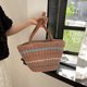 thumbnail image 2 of Bolso de paja tipo hobo para mujer, bolso de hombro tejido, bolso de mano para playa, de verano, bolso hecho a mano, 2 of 5