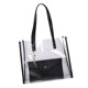 thumbnail image 3 of Bolso de hombro transparente para mujer, bolso de playa, bolso de mano, bolso portátil, decoración, negro Vogacara AP000905-02, 3 of 7