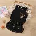 thumbnail image 4 of GYRATEDREAM 2Pcs Toddler Baby Girls Leopard Outfits Short Sleeve Pocket T-Shirt+Shorts Summer Clothes Set 1-6T, 4 of 10