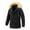 Black, variant on Men's Thicken Warm Winter Coat Mountain Ski Snowboard Jacket Hooded Parkas Outerwear with Fur Hooded Khaki XL