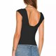 thumbnail image 2 of Camiseta elegante con cuello en V para mujer: top informal de color liso que realza la figura, 2 of 6