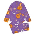thumbnail image 4 of SJLDQY Halloween Pajamas for Girls Hallowmas Print Long Sleeve Shirts and Pants 2 Piece Loungewear Sets Casual Sleepwear Button Down Pj Sets, 4 of 5