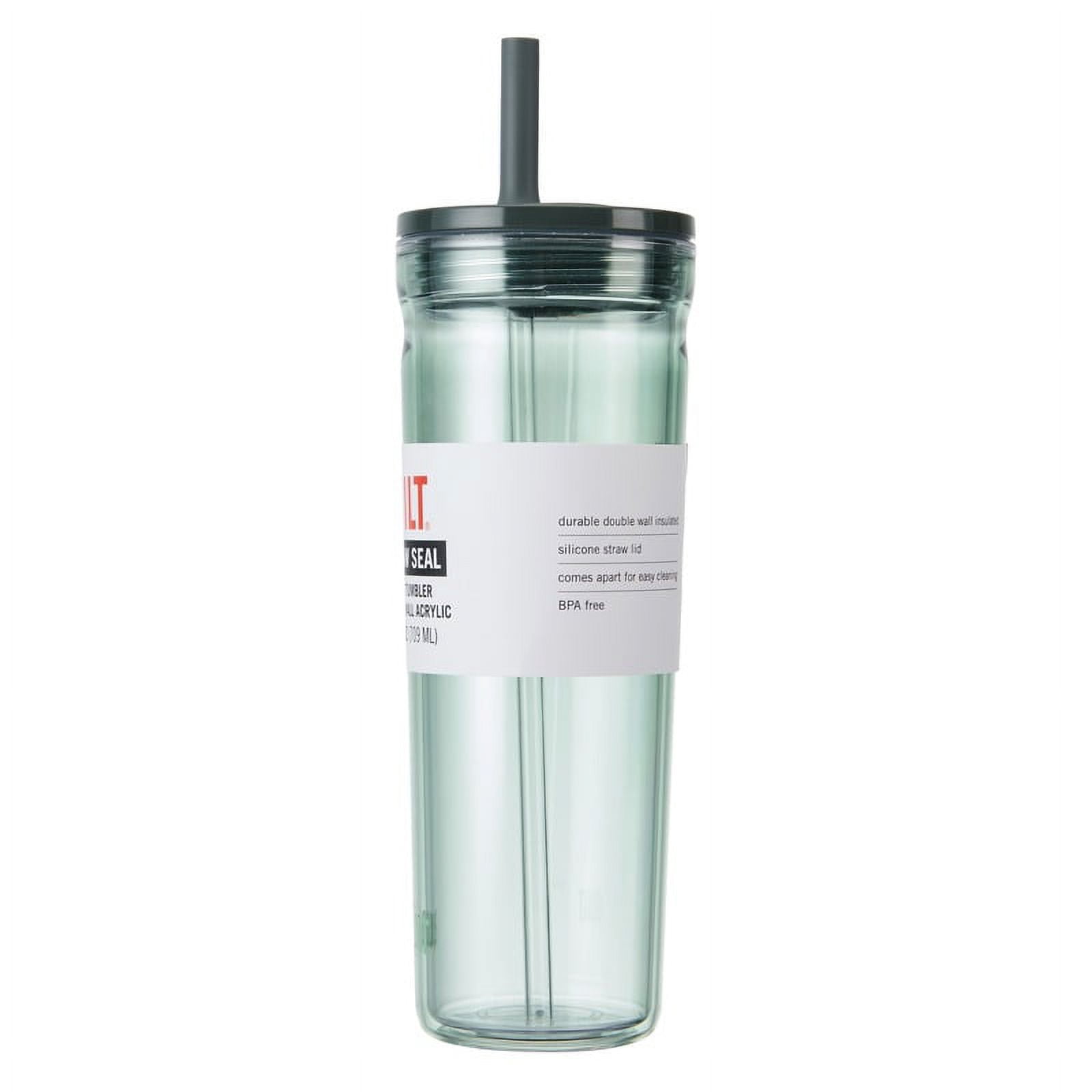 BUILT Torrent 24 oz Double-Wall Acrylic Tumbler Water Bottle with Straw, Mint