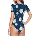 thumbnail image 4 of Naloa Daisies Flowers Women's Short-Sleeved Onesie, One-Piece Swimsuit for Parties, dates, clubs - X-Large, 4 of 9