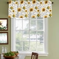 thumbnail image 3 of 2 Pack Valances for Window, Sunflower Short Curtains for Kitchen Bedroom Living Room, Summer Botanical Farmhouse Floral Elegant Rod Pocket Small Window Treatment Valance Drapes 60 x 18 Inch, 3 of 8