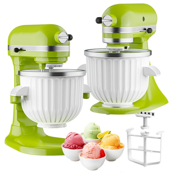 GVODE 2 QuartIce Cream Maker Attachment for KitchenAid Stand Mixer 4.5QT - 7QT Tilt-Head & Bowl-Lift Models