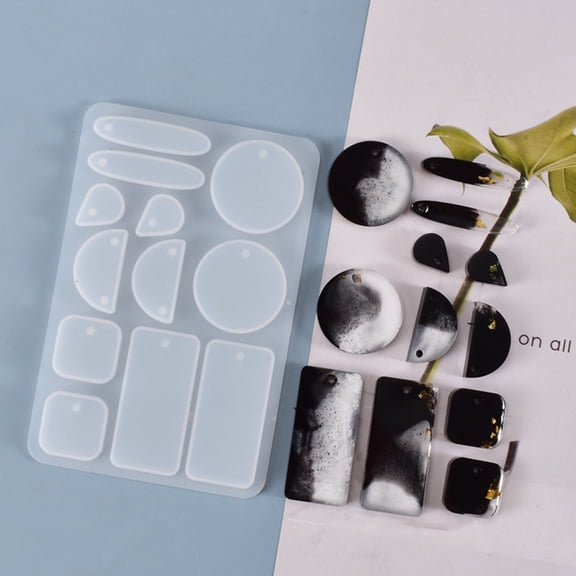 MLINS Silicone Earring Mold for DIY Crafts Easy Release and Clean Durable White 2Pcs Size