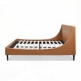 thumbnail image 4 of Handmade Aspen Bed Set - King, Caramel Tan Brown Faux Leather, 4 of 12