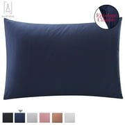 Gustave Pillowcases Set of 1 with Envelope Closure, Ultra Soft Pure Cotton Bed Pillow Covers "King, Navy"