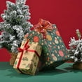 thumbnail image 4 of 6 Rolls Christmas Wrapping Paper Christmas Gift Wrapping Papers Kraft Gift Packing Paper Winter Birthday Holiday Christmas Gift Paper Christmas Theme Pattern Wrap Paper, 4 of 6
