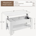 thumbnail image 4 of Yaheetech 39in Lift Top Coffee Table with Hidden Compartment and Open Shelf, White, 4 of 10