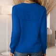 thumbnail image 6 of Lumtrix Knit Sweater for Women Long Sleeve Crew Neck Cute Sweaters Dressy Causal Loose Warm Soft Cozy Hollow Tunic Fall Winter Crochet Pullover Royal Blue L, 6 of 6