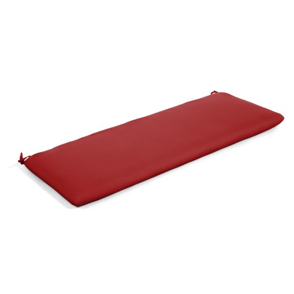 Casual Cushion Outdoor Bench Cushion, Sunbrella Fade & Water Resistant for Porch Swings, Garden Benches & Settees, 48"W x 18"D, 2.5" thick, Reversible, Canvas Jockey Red