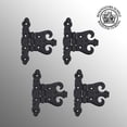thumbnail image 2 of Renovators Supply Cabinet Door Hinge w/Hardware 4.5" Rust Resistant Black Wrought Iron Flush Mount Hinge for Cabinets Pack of 4, 2 of 4
