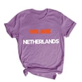thumbnail image 4 of Gamivast "We Are Netherlands" Graphic T-Shirt for Women Short Sleeve Casual Crewneck Summer Cotton Tee Soccer Fan Supporter Comfortable Fashion Sportswear Purple XXL, 4 of 5