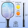 thumbnail image 4 of Pickleball Paddles Set Of 2, Fiberglass Surface, Fluid Smoke Aurora Art Style, 4 Balls & Bag, 4 of 5