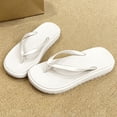 thumbnail image 5 of Fengactive Womens Minimalist Platform Flip Flops Solid Tone Thick Sole Thong Sandals Summer Slippers, 5 of 6