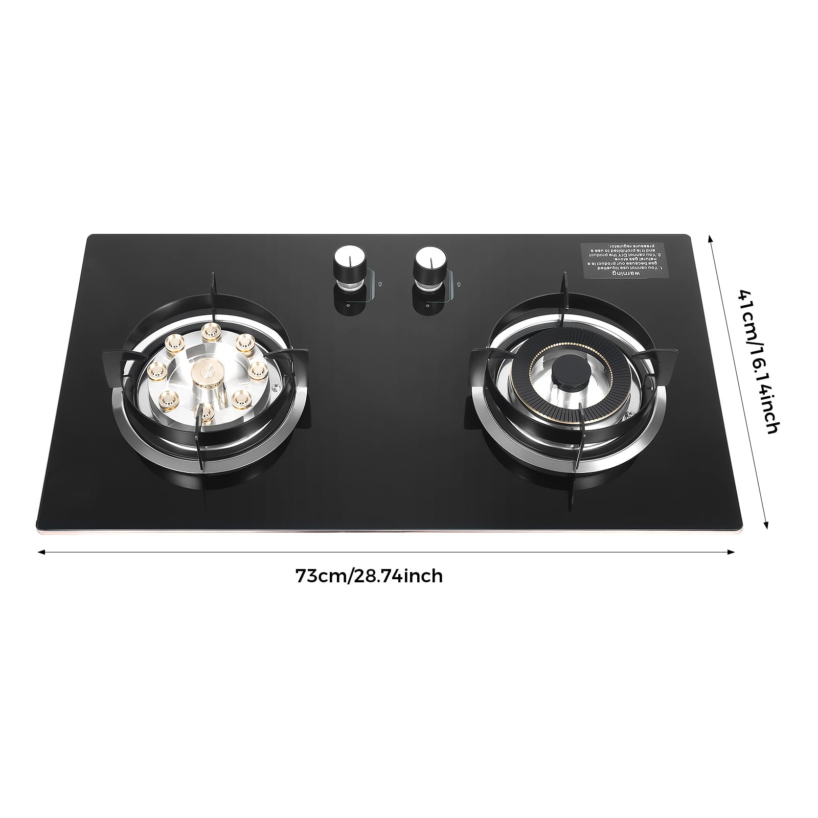 73*41*17cm 2 Grade Black Kitchen Natural Gas Cooker Countertop/Embedded Gas Cooktop Stove Top