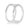 thumbnail image 2 of Bague Mode en Or Blanc 10K avec Diamant de Designer 1/2 Ct Main Droite Grand en Forme de H, 2 of 3