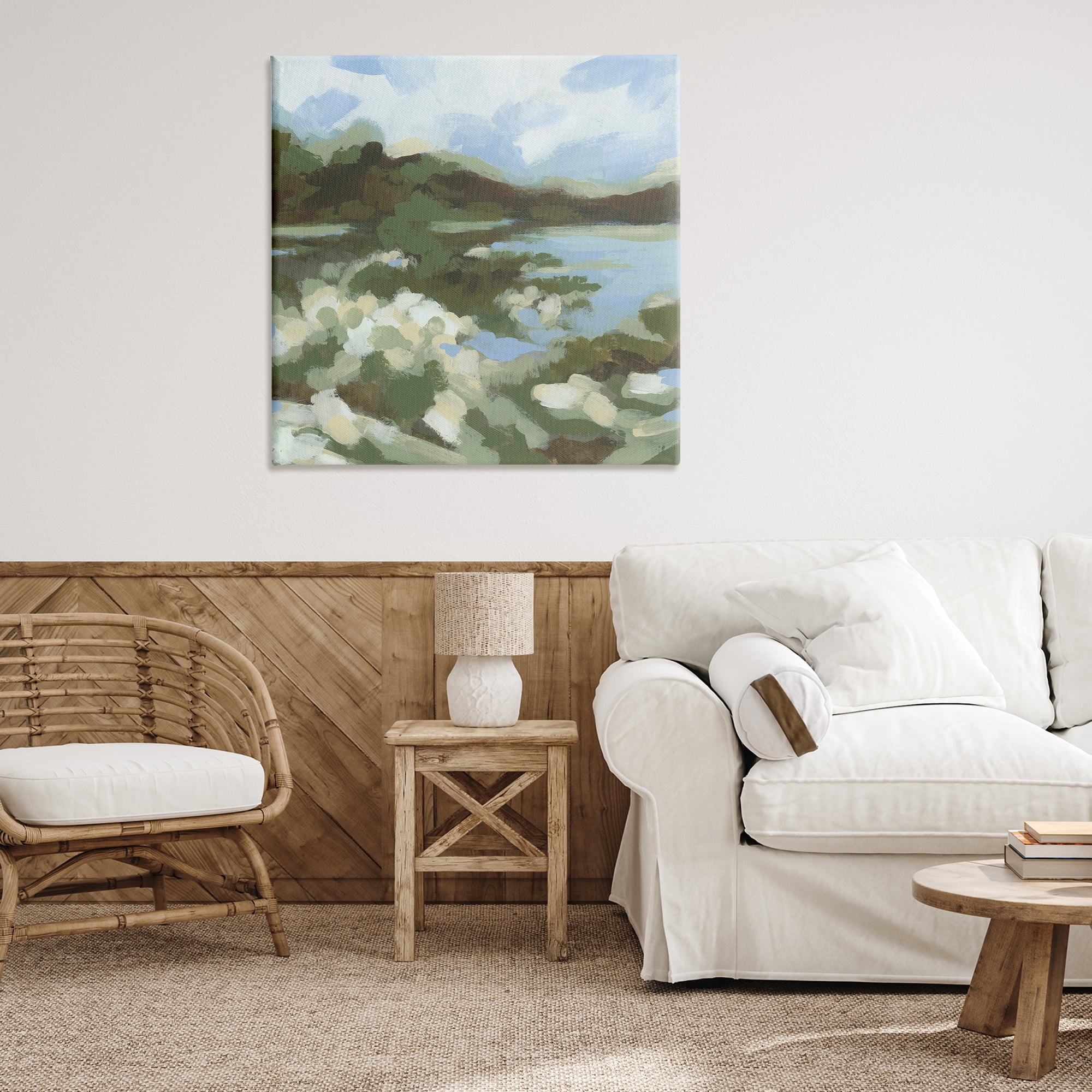 Stupell Industries Fluid Green Seascape Landscape & Nature Painting Wrapped Canvas Art Print Wall Art, 36 x 36