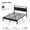 Black Wood Headboard, variant on Kbun Full Size Platform Bed Frame with Upholstered Headboard, Metal Bed Frame with LED Light, Heavy Duty Steel Slat Supported Full Bed Frames, No Box Spring Needed, Black