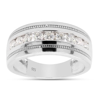 Pretty Jewels Men’s 5-Stone Diamond Wedding Band – 10K Or 14K Gold, 1/2 Carat Natural White Diamonds (H-I Color, I1-I2 Clarity)
