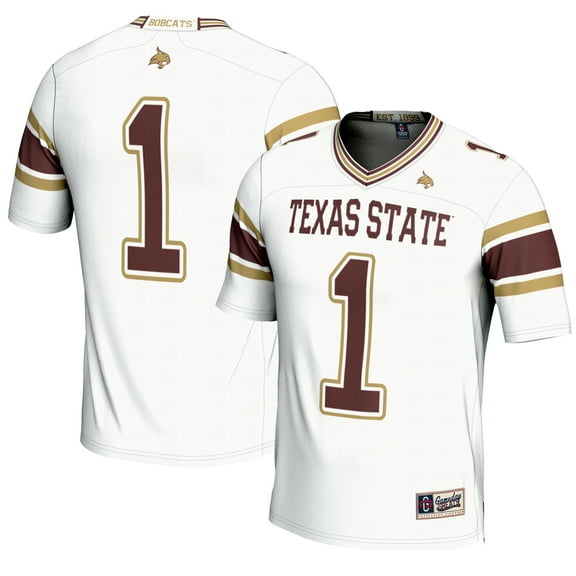 Youth GameDay Greats #1 White Texas State Bobcats Endzone Football Jersey