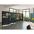 thumbnail image 6 of "Versare Room Divider 360 Portable Wall Partition | 3 Panels Wide | 8'6" x 4' Sea Green Fabric Panels", 6 of 7