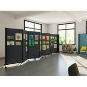Versare Room Divider 360 Portable Wall Partition | 9 Panels Wide | 25 x 610 Cloud Gray Fabric Panels