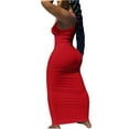 thumbnail image 5 of Fesfesfes Summer Dresses for Women Tank Dress Deep V-Neck Sleeveless Ribbed Party Club Long Dress, 5 of 8