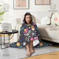 thumbnail image 4 of Wearable Blanket,Pioneer Flower Floral Print Pattern Hooded Wearable Sherpa Blanket for Adults & Teens,Winter Poncho Shawl Wrap Cape Thick Warm,60"x80", 4 of 5