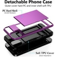 thumbnail image 2 of for iPhone 14 Case Wallet Credit Card Holder ID Slot Sliding Door Hidden Pocket Men Women Anti-Scratch Dual Layer Hybrid Bumper Armor Protective Shell Back Cover for iPhone 14 6.1" Purple, 2 of 14