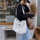 thumbnail image 3 of LHSHID White Leather Women Half Moon Bags Large Capacity Hobo Shopper Bag Soft PU Crossbody Bag Casual Korean Female Tote Bags, 3 of 6