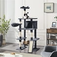 thumbnail image 2 of Yaheetech 70''H Multilevel Cat Tower with Basket Hammock Cat Ladder for Large Cats, Dark Gray, 2 of 9