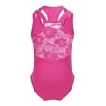 thumbnail image 6 of iEFiEL Girls Sleeveless Lace Back Ballet Dance Gymnastics Leotard Rose Red-A L, 6 of 7