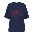 thumbnail image 1 of 2DXuixsh Chemises pour Femmes Grand T-Shirt Ample Col Rond Impression Jour de L'Indépendance Manches Courtes Haut Été Chemise Décontractée Basique T-Shirt Jour de l'Indépendance Marine Taille g, 1 of 3